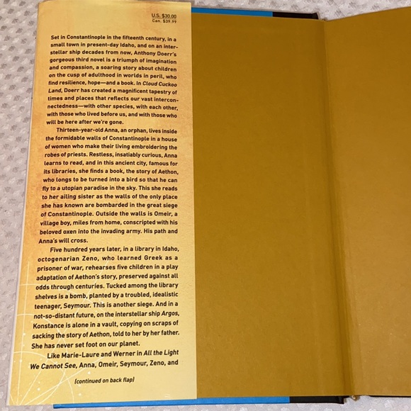 CLOUD CUCKOO LAND A Novel by Anthony Doerr Pulitzer Prize Winner Hardback Book - Picture 4 of 7
